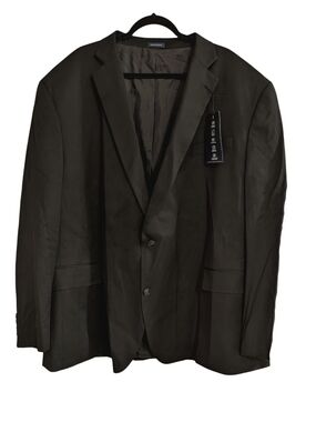 Stafford Big & Tall Men’s 58 Long Black Wool Blend Suit Jacket Blazer NWT